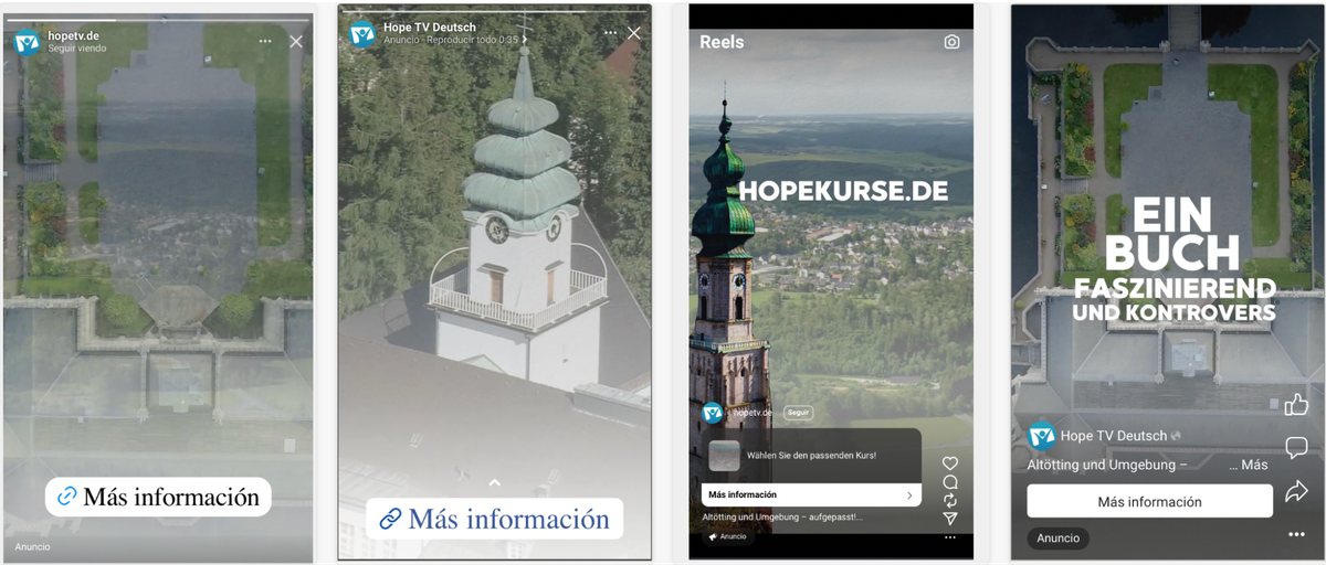 Anuncios HopeKurse en formato Reels y Stories